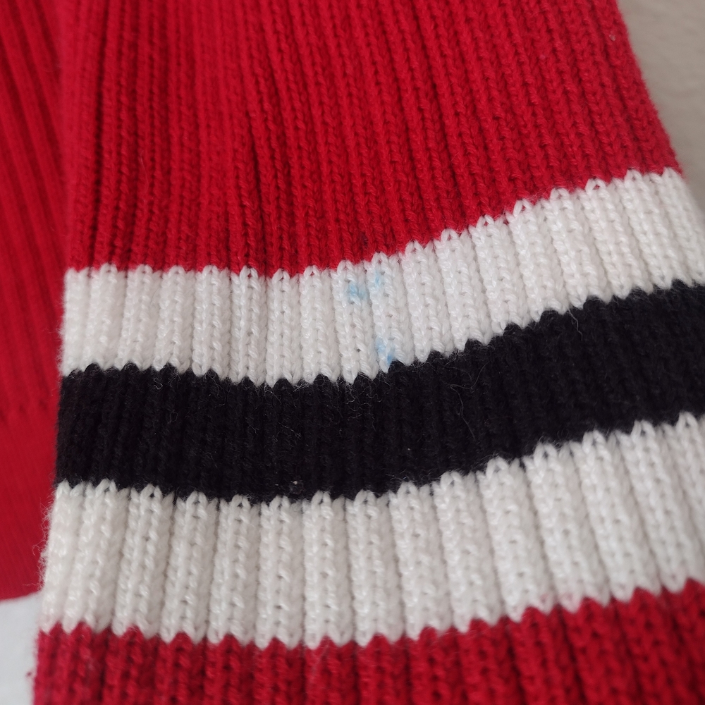 Tommy Hilfiger Tommy Jeans Red Striped Ribbed Knit Crewneck Sweater Size M - Picture 9 of 10